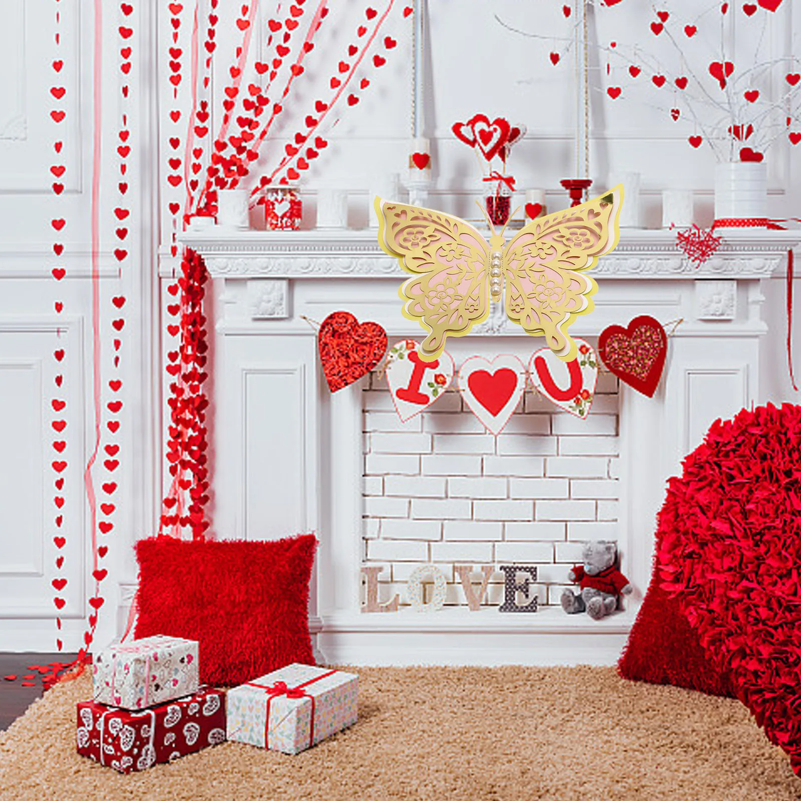 

1 set Wall Stickers Decor 3D Realistic Home Bedroom Decor Golden Kids Decals Outdoor Garden Decorations