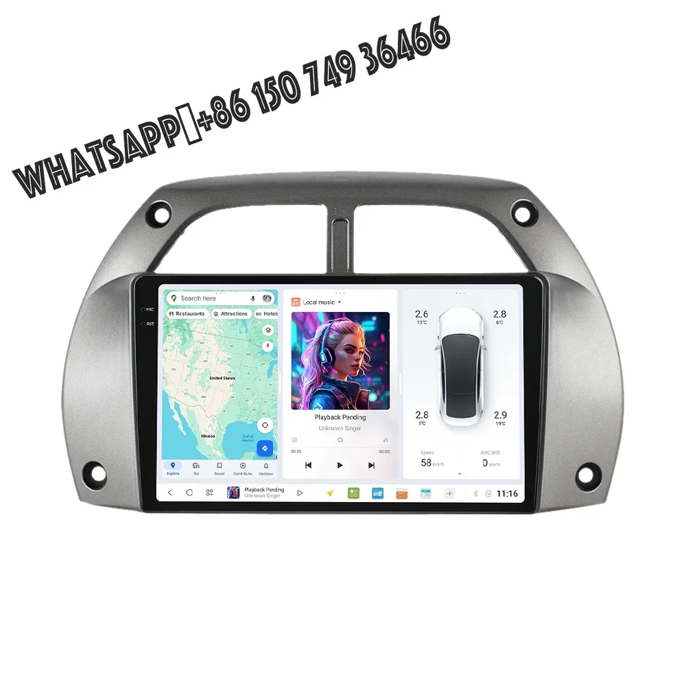 Hot 8core 4G LTE WiFi MEKEDE DUDUAUTO DUDU7 Car Radio 2k Screen Car-play Android Auto for Toyota RAV4 2001-2006