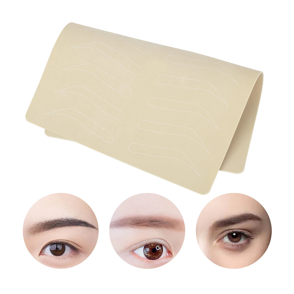 Double Sided Eyebrow Practice Skin Silicone Blank Microblading Coloring Good Resilience Inkless Training Stencil 1pcs