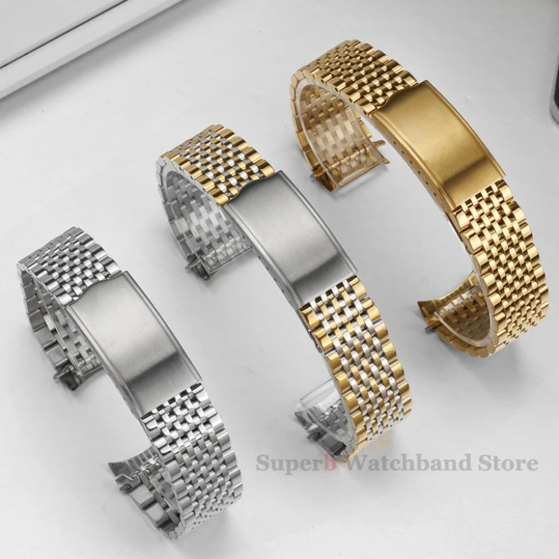 نهاية منحنية الصلبة الفولاذ المقاوم للصدأ الساعات لأوميغا ساماستر Speedmaster 18 مللي متر 19 مللي متر 20 مللي متر رجال الأعمال استبدال حزام