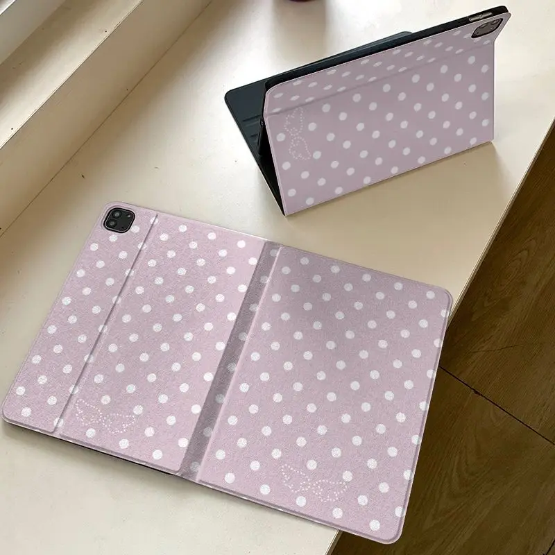 

Летний чехол-книжка Dusty Pink Wave Point для iPad Pro 11, 13 дюймов (2025), iPad Pro 12.9 дюймов, Air 7, 10-го, 11-го поколений, M4/5, MINI