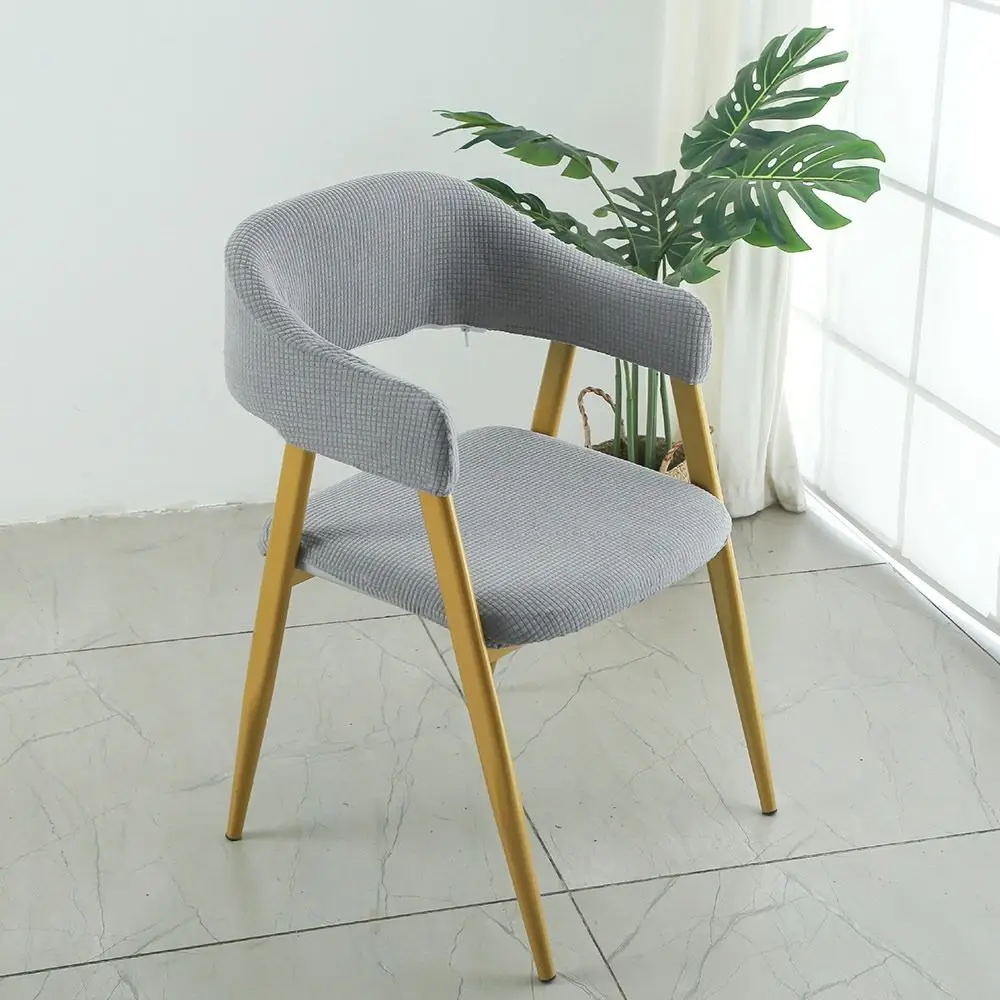 Stretch Fabric Split Chair Cover Thickened Texture Thick Armchair Slipcover Dustproof Open Back Style Dining Chair Cover