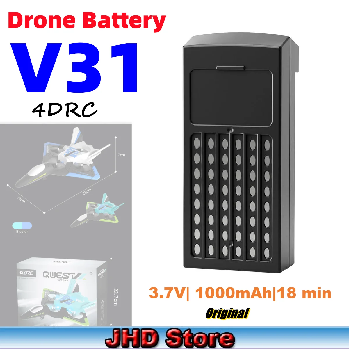 بطارية JHD لطائرات التحكم عن بعد ، بطارية طائرة ، طائرة بدون طيار أصلية ، 4D-V31 ، 4D-V31 ، طائرة بدون طيار ، وطائرة بدون طيار ،