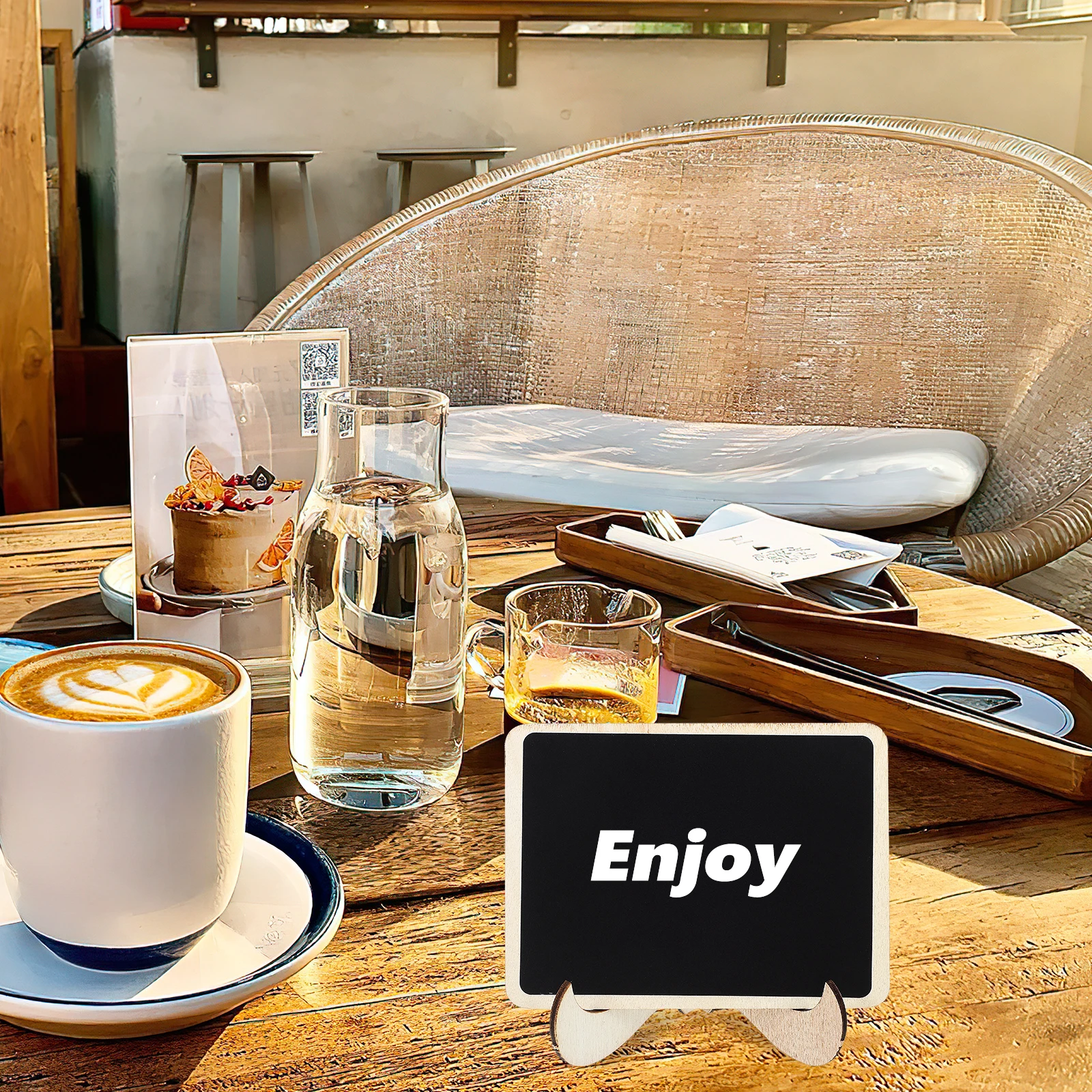 

1 Set Wooden Mini Chalkboard Set Small Tabletop Memo Board Menu Sign Party Buffet Creative Expression Wood Material
