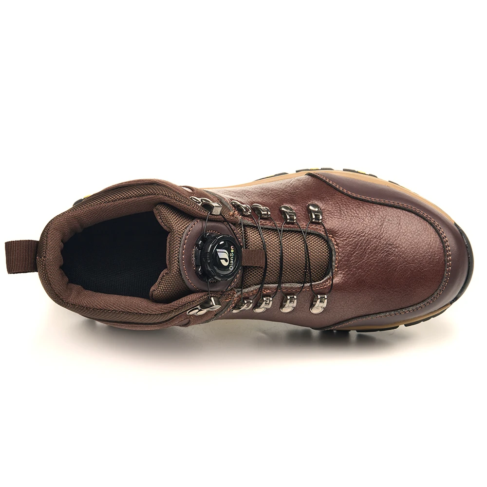 Мужские рабочие ботинки со стальным носком, противоударные, противопрокольные защитные ботинки, нескользящая водонепроницаемая кожаная обувь, неразрушимая обувь