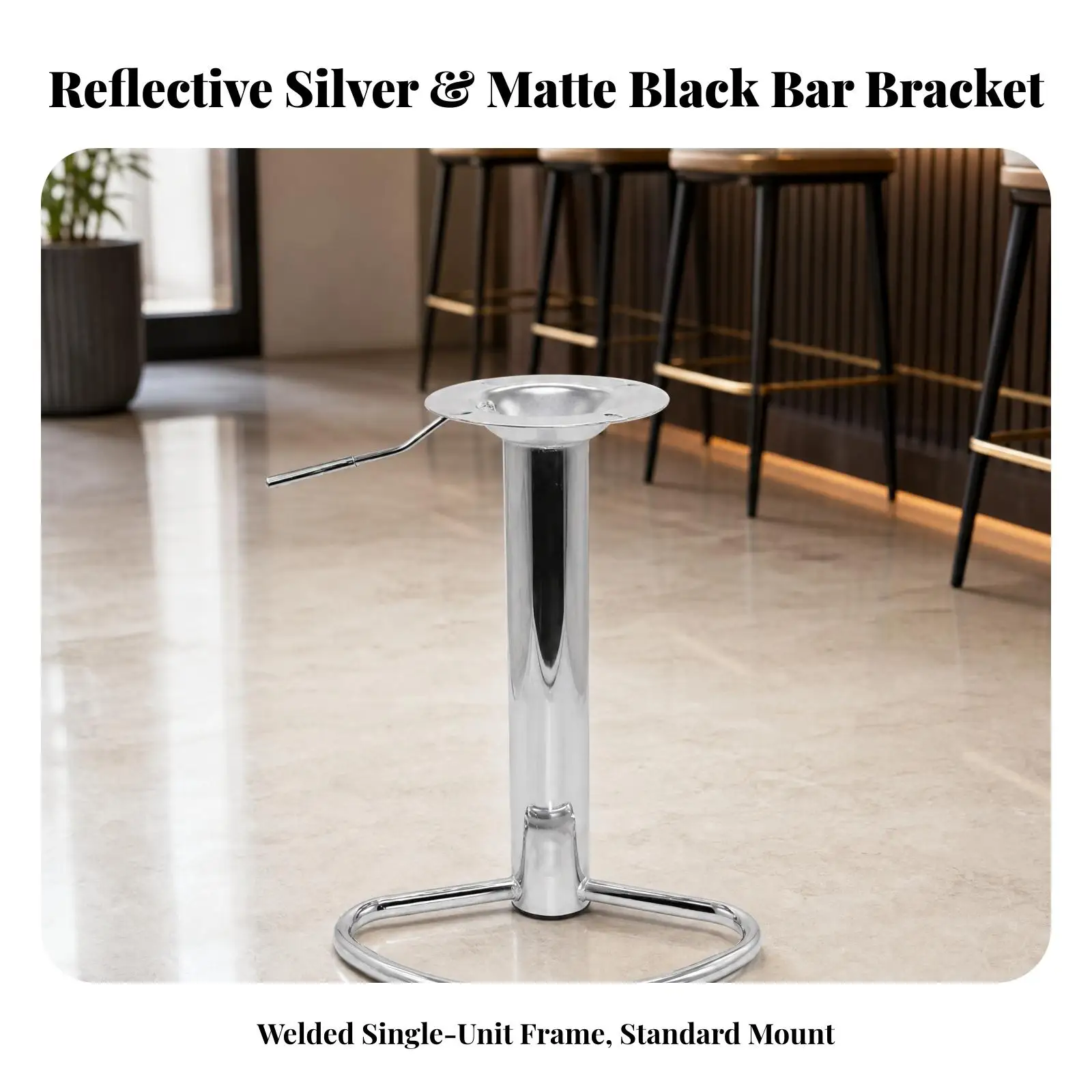 Industrial Metal Footrest for Bar Stool Chair Height Adjustable Stable Resting Loop