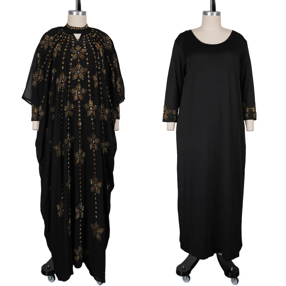 Abayas para Mujer, Vestido Musulmán Africano de Moda de Dubái, Caftán Marroquí, Vestidos de Fiesta, Chifón, Boubou, Túnica, Djellaba para Mujer