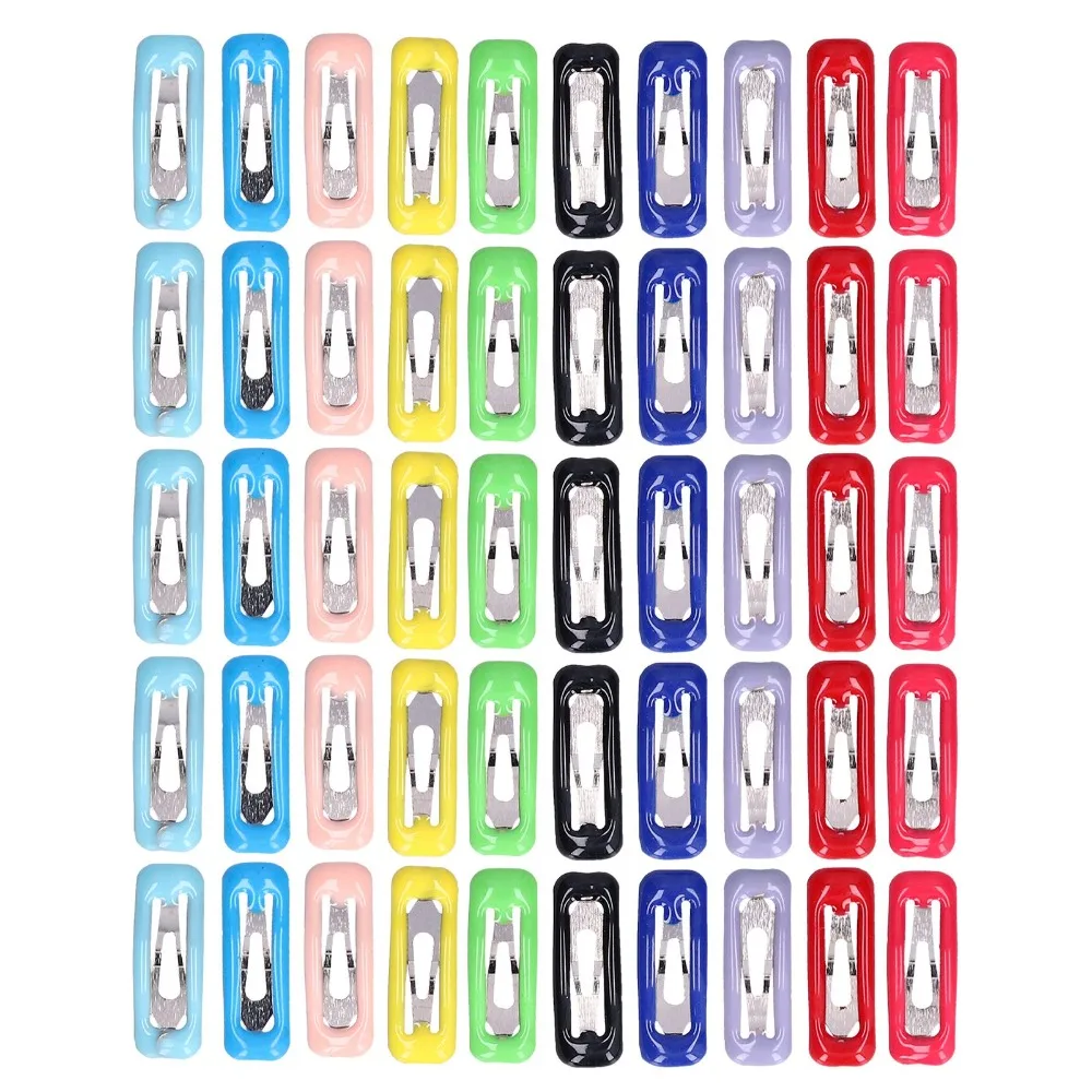 50pcs Multicolor Pet Hair Clips Stainless Steel Snap On Pet Hair Accessories Bright Colors Small Pet Hairpins Chinchilla