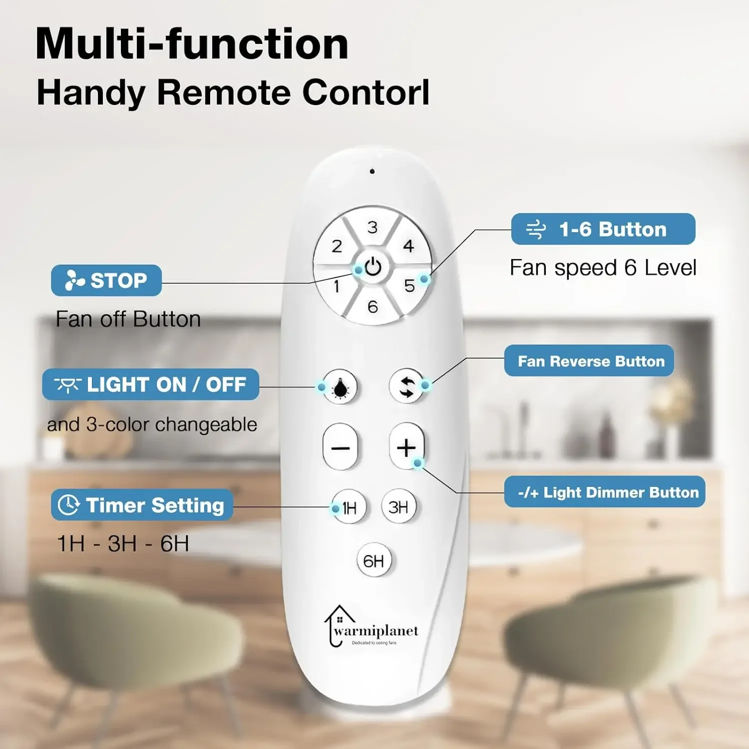 Ventilador De Teto Com Luzes De Controle Remoto, Motor DC Silencioso, 6 Velocidade, Luz LED Regulável, Níquel, 9 Lâminas, 62 Polegadas