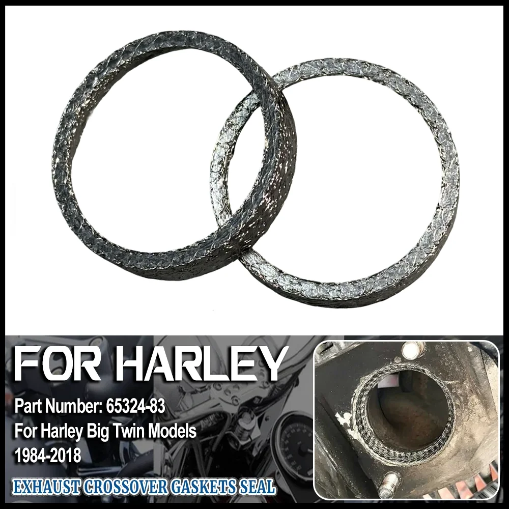 2pcs Motorcycle Tapered Exhaust Gaskets Seal Replace 65324-83 For Harley Big Twin Sportster Dyna Fat Street Bob Softail Touring