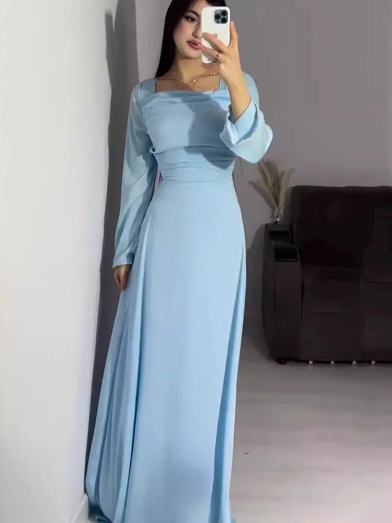 Party Women Dress Morocco Dubai Abayas Kaftan Islam Vestidos Eid Muslim Abaya Arab Long Robe Jalabiya Ramadan Solid Dresses