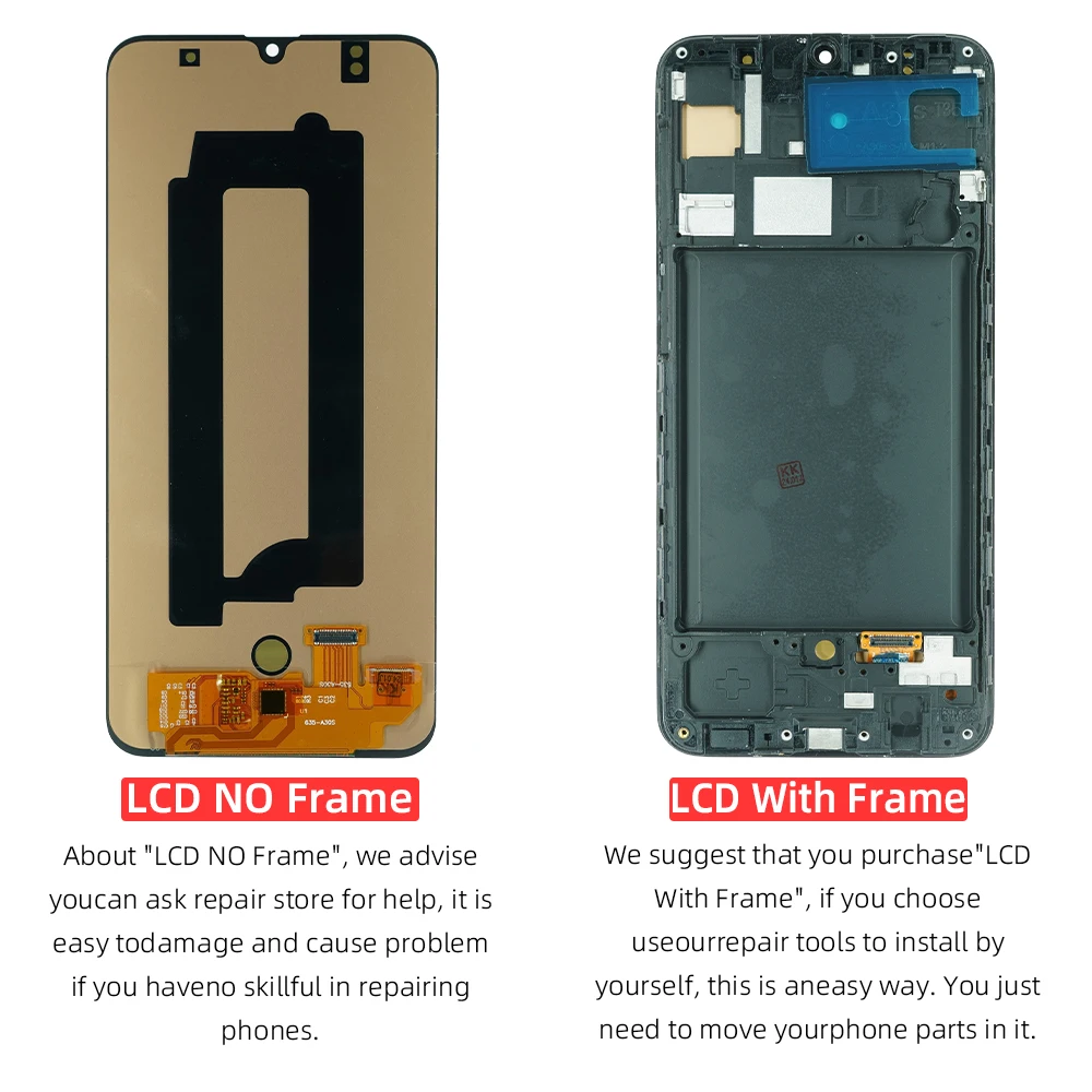 6.4'' For AMOLED For Samsung A30S SM-A307FN/DS A307 LCD Display Touch Screen Digitizer With Frame For Samsung A30s lcd