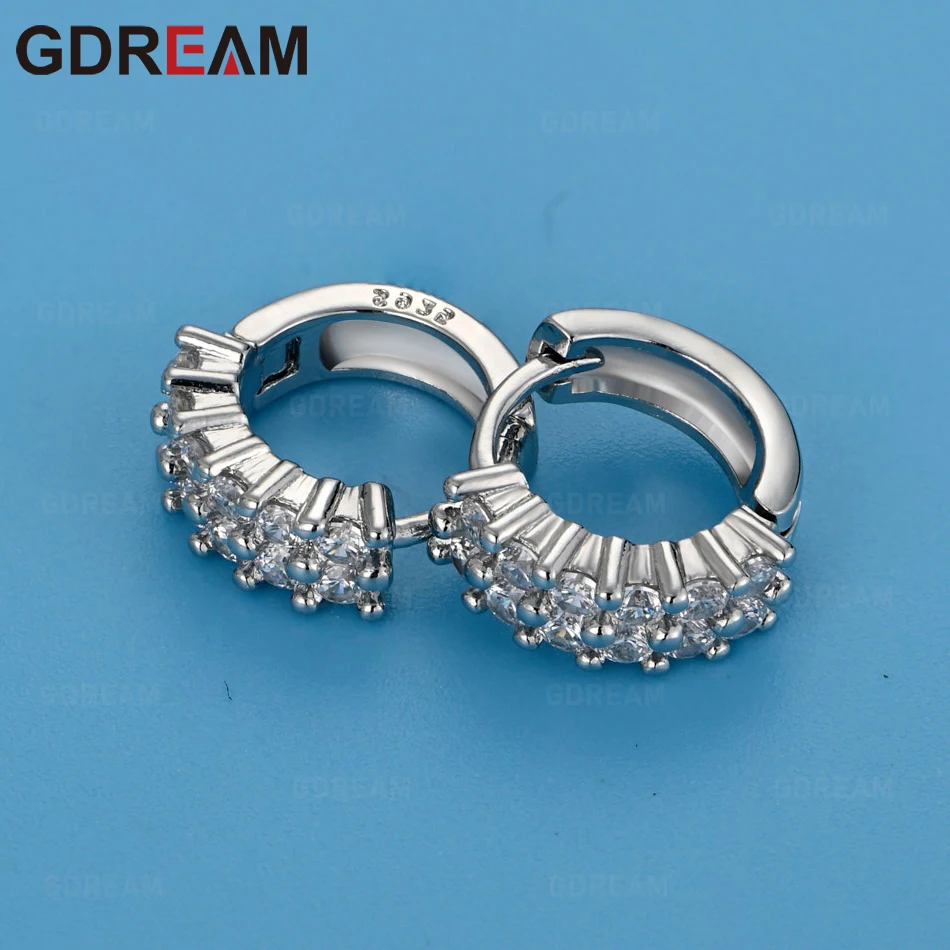 

GDREAM 925 Sterling Silver Double Row Diamond Zircon Ear Clip Women Retro Personality Accessories Valentine'S Day Gift Jewelry