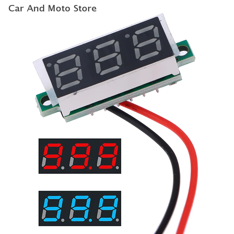 1pc DC5-30V Voltage Meter 0.28 Inch LED Digital Voltmeter Auto Car Mobile Power Voltage Tester Detector Red Green Blue Yellow