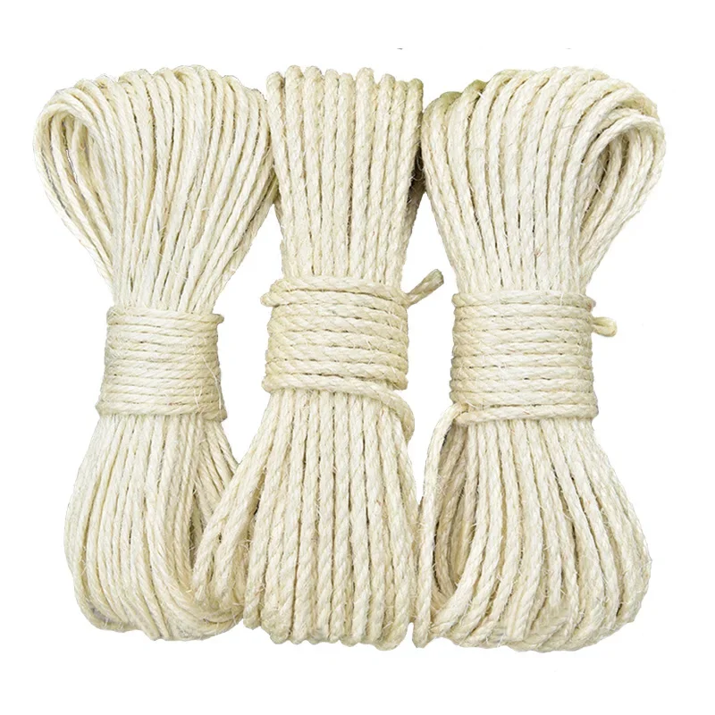 Natural Sisal Rope for Cat Tree Cat Scratching Post Replacemen Rope Sisal for Protect Sofa Cats Scratcher Rope Scraper Cats Toy