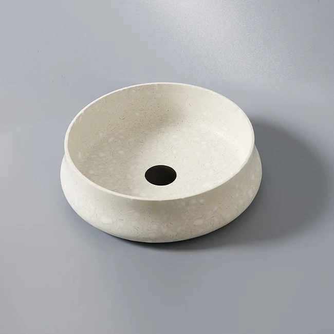 Custom colored handmade washbasin terrazzo eco-friendly bathroom sink