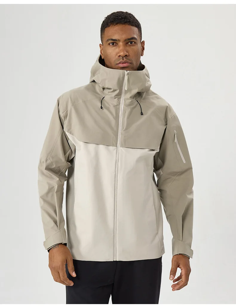 Herbst- und Winter-Hardshell-Windbreaker Winddichte Regenfeste Atmungsaktive Outdoor-Wander- und Bergsteiger-Skijacke mit Kapuze – Detail 28