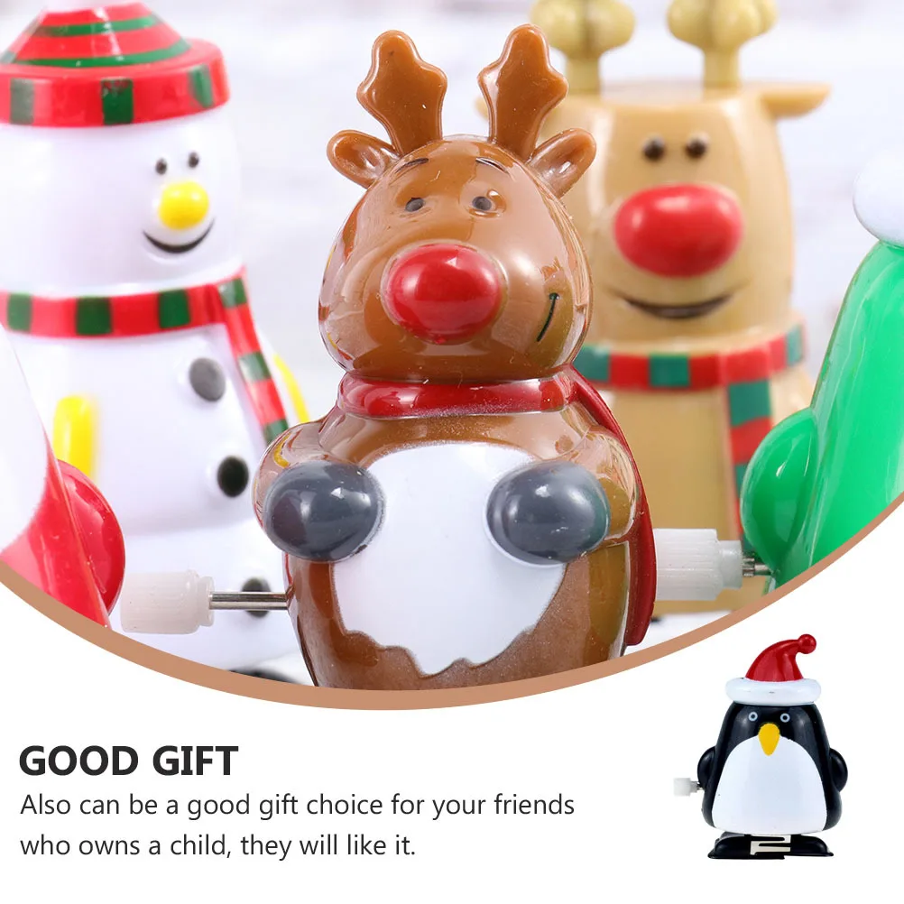 5 Piezas de Muñecos de Cuerda de Papá Noel y Muñeco de Nieve, Regalos de Navidad para Niños y Niñas