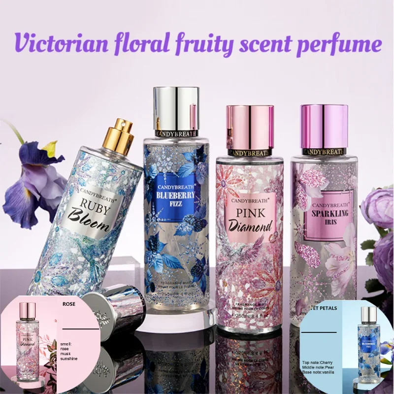 Victoria Fruity Fragrance Perfume 250ml Brand Women Body Spray Blueberry Vanilla Grape Rose Lasting Charming Romantic Fragrance