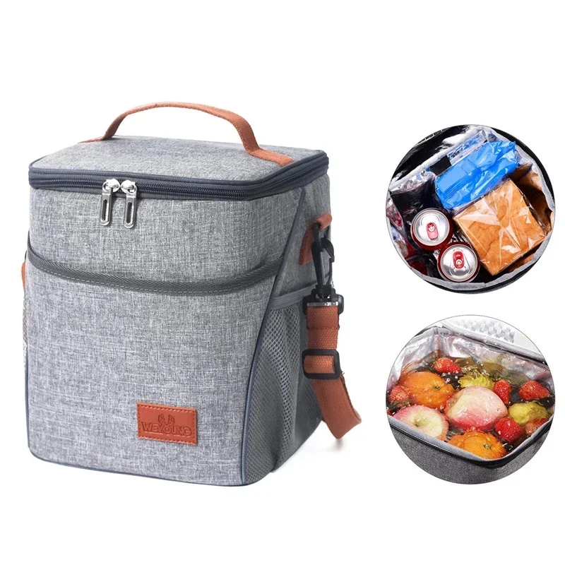 

Heat preservation Refrigeration Bag Waterproof Foil Picnic Office Student Portable Thermal Camping Lunch Bag 10L Dinner Ice Box