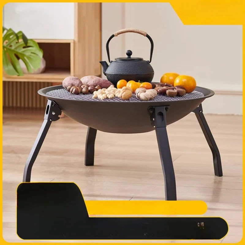 

Tea boiling stove household indoor barbecue table outdoor folding picnic charcoal barbecue table courtyard portable