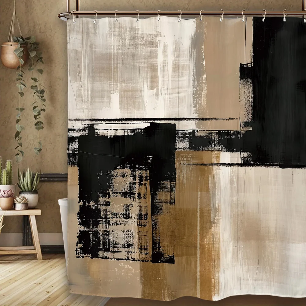Fashion Simple Art Line Shower Curtains , Waterproof Bathtub Curtain, Home Decoration Creative Personality Bathroom Curtain