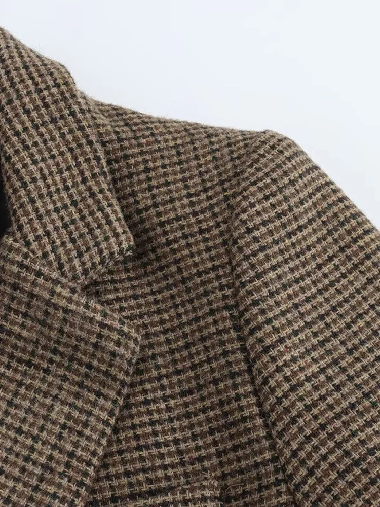 2025 Autumn and Winter New Arrivals Women's Fashionable and Versatile Series Wool Blended Plaid Suit Jacket