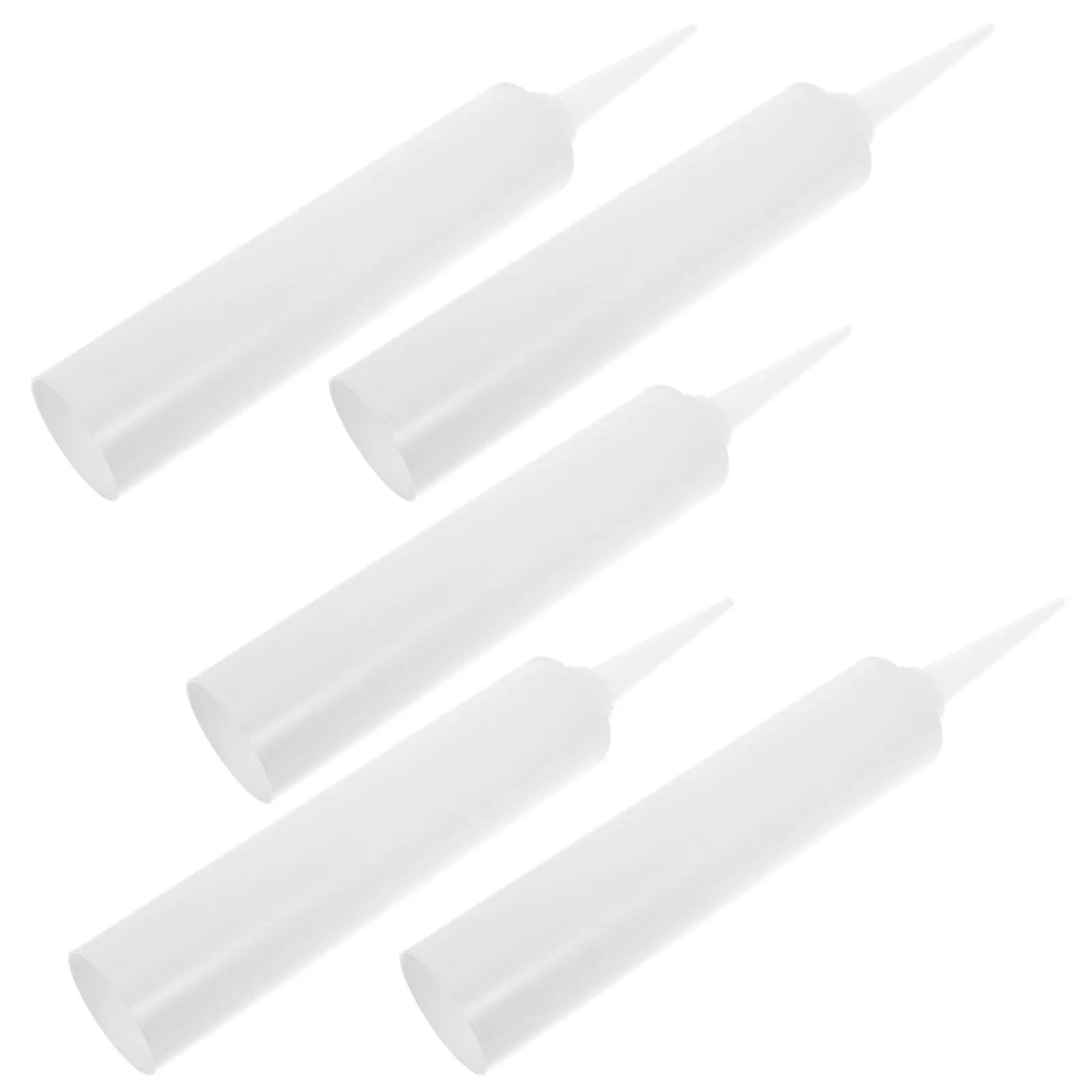 5Pcs Plastic Empty Caulk Tubes Refillable Sealant Caulking Tube Large Diameter Nozzle Adjustable for Grout Tile Repair and