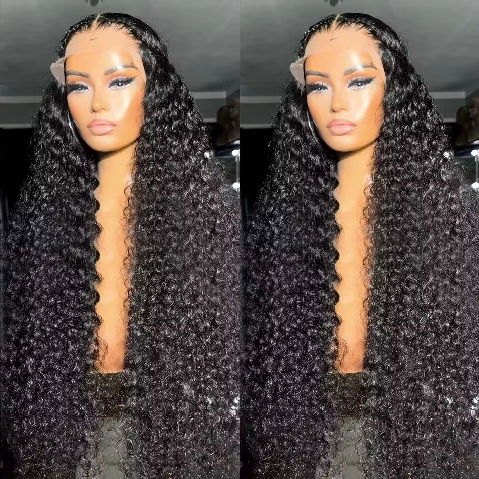 Curly Transparent Lace Front Wig Human Hair 13x4 Kinky Curly  display picture 2