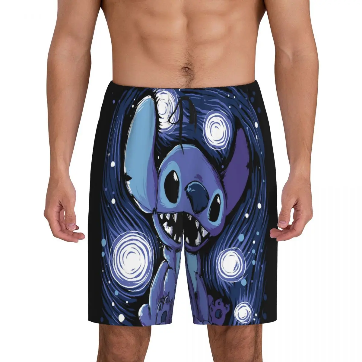 

Custom Cartoon Anime Manga Stitch Pajama Shorts Men's Sleepwear Lounge Bottom Stretch Sleep Short Pjs with Pockets