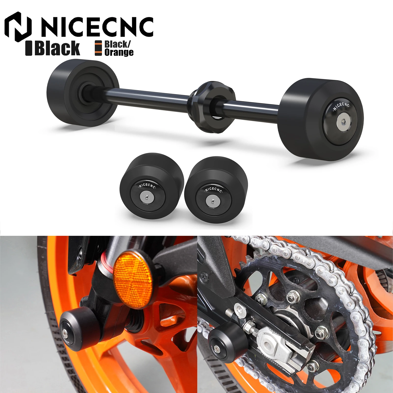 Für KTM 390 250 125 Duke 2024 Vorne Hinten Gabel Rad Rahmen Slider Crash-schutz Pads RC 390 125 390 Abenteuer R X Enduro SMCR