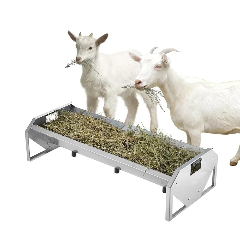 

Livestock Feeding Trough Heavy Duty Galvanized Steel Sheep Forage Feeder for Cattle Horse Goat Hog Farm Sheds Breeding Equipment
