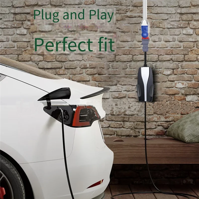 

5-контактный адаптер CEE для зарядного устройства Tesla Model S 3 X Y Gen 2 Ev, универсальный мобильный разъем 32A, красный адаптер