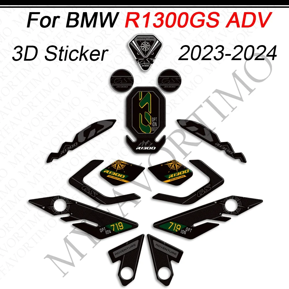 

For BMW R1300GS R 1300 GS 1300GS Trophy Triple Black Option 719 ADV Adventure Tank Pad Gas Fuel Oil Protector 3D Stickers Decals