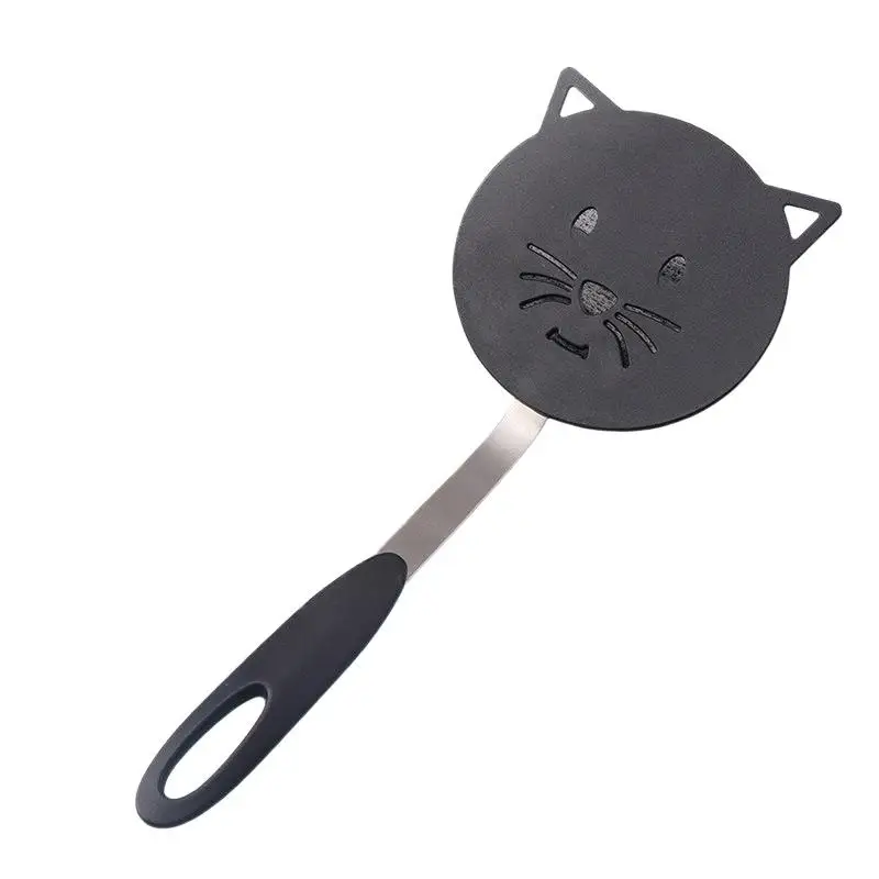 Cat Shaped Nonstick Slotted Nylon Spatula Heatproof Handle For Frying Eggs Pancakes