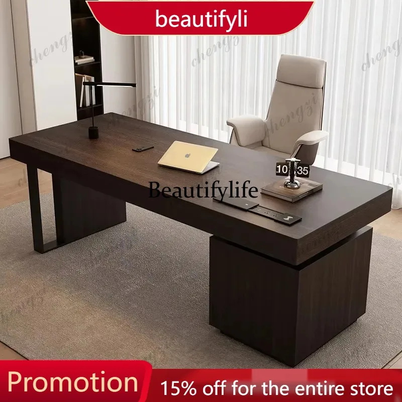 01A Wooden Rectangular Computer Desks Drawers Storage Reading Executive Laptop Table Gaming Organizer Mesa Para Notebook Furnitu