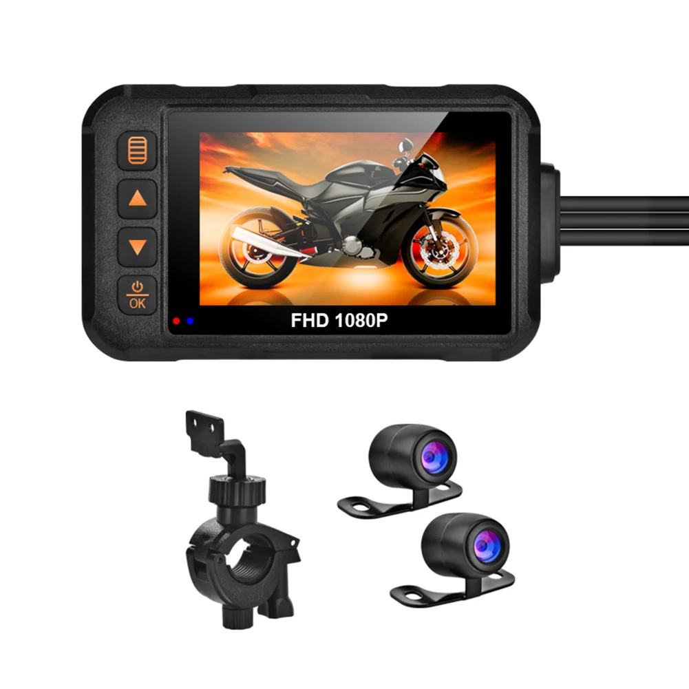 

1080P/720P Motorcycle Driving Recorder Waterproof 3 Inch Dash Cam Driving Video Recorder Handlebar Fixing Motorcycle Accessories