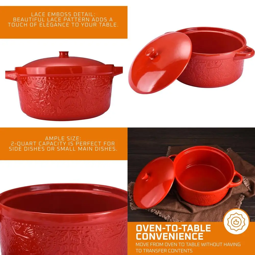 

Glass Casserole Dish with Lid and Handles - Oven Safe, Ideal for Baking Desserts, Brownies, Soups, and Serving Dishes