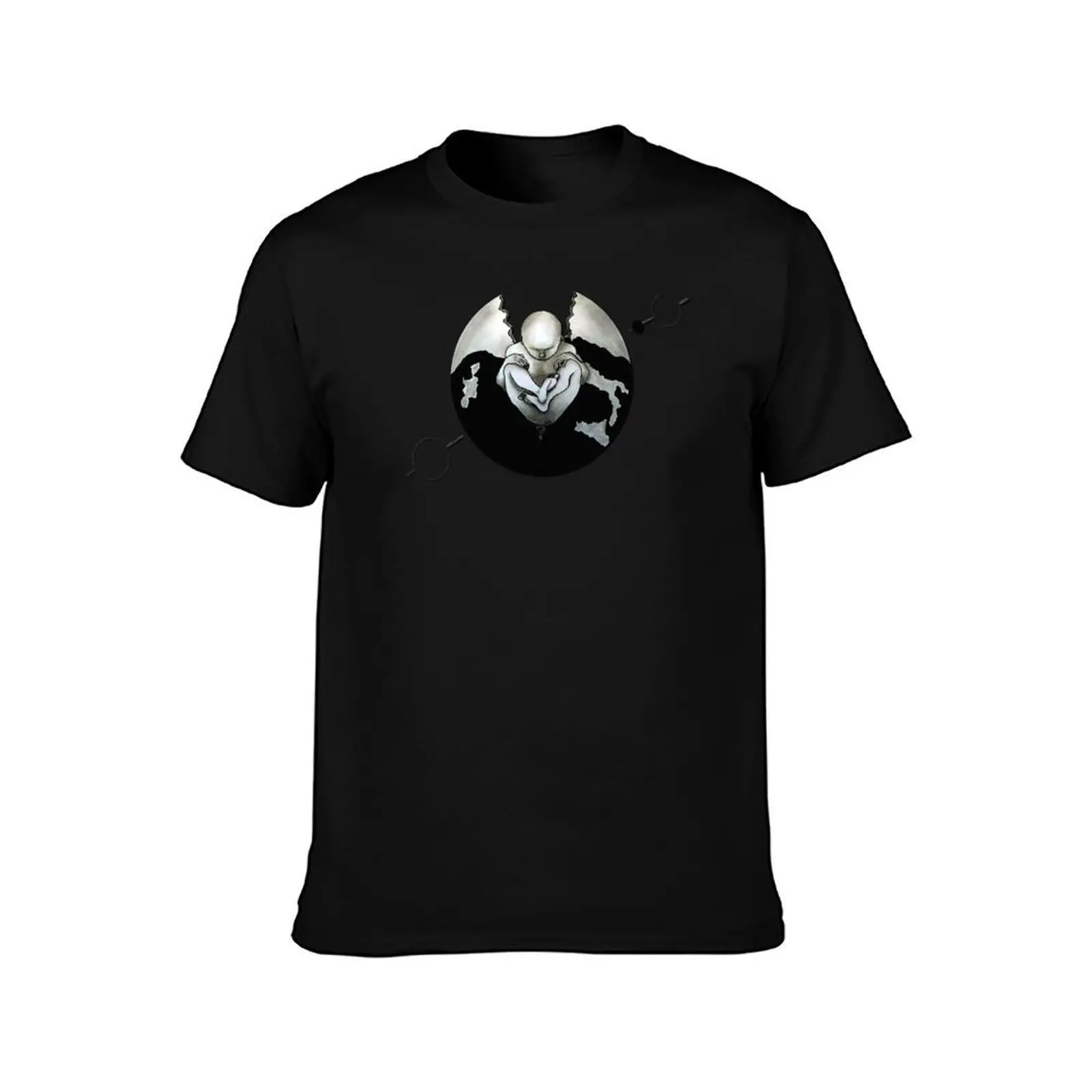 Consciousness Ultrasound T-Shirt, Summer Casual Cotton Tee, Oversized Streetwear Tops, Vintage Graphic Print, Unisex Men Women