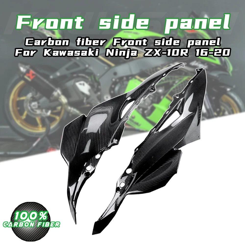 

For Kawasaki ZX10R 2016-2023 2017 2018 2019 2020 100% 3K Full Dry Carbon Fiber Front Side Panle Covers Kit Motorcycle Body Kits