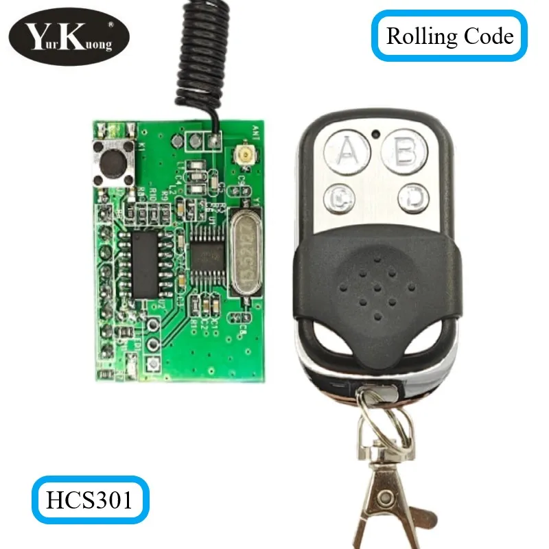 HCS301 Rolling Code Module RF Remote Control Wirelss Relay Circuit Driver 433 IPEX1 Base Upgrade Long Range Anti-interference