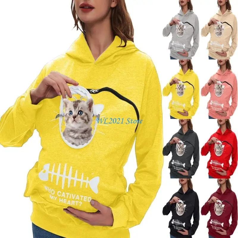 

G5GC Pet Fleece Bag with Hood for Kittens Portable Pocket Hoodie