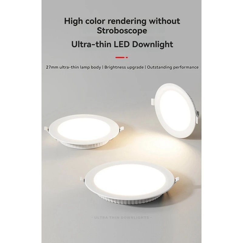 6 STKS LED Downlight 8 Inch 20 Watt Ultradunne LED Inbouwdownlight Plafond Downlight Wit Licht