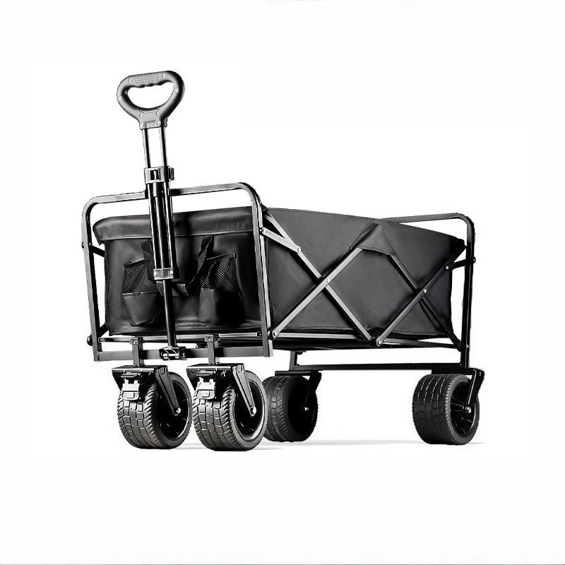 

Heavy Duty Folding Camping Wagon Large Outdoor Utility Cart with Wheels Portable Picnic Trolley for Beach Garden & Camp