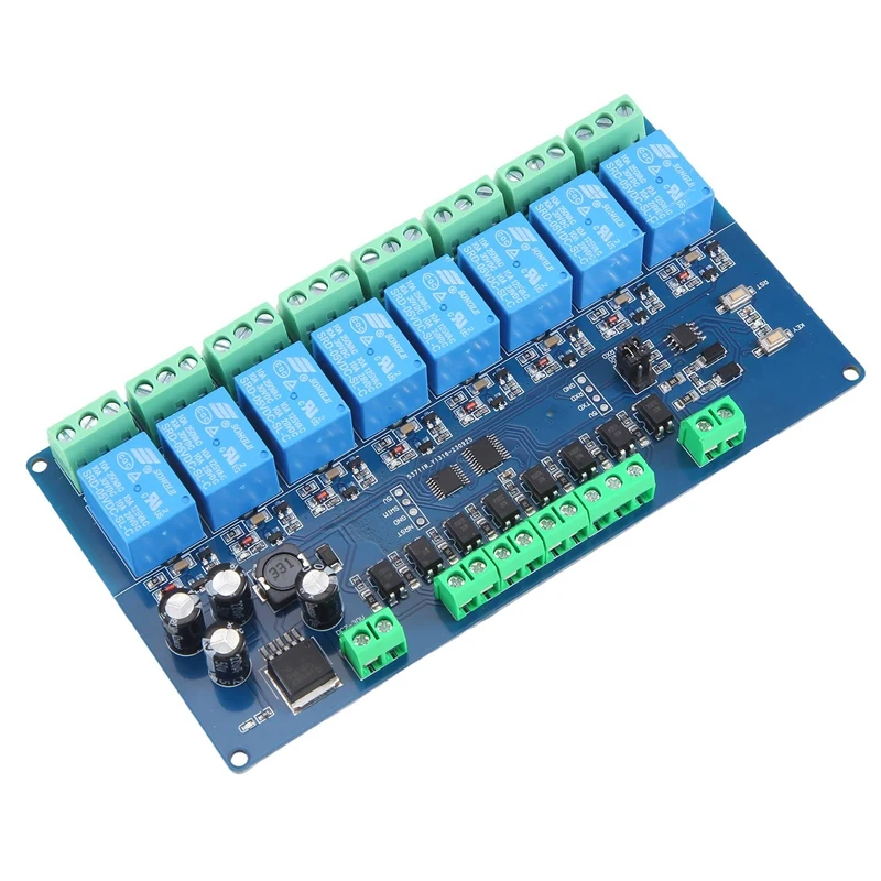 

Modbus-Rtu 8-канальный релейный модуль Modbus RTU 8 Переключатель Вход RS485 Связь TTL Прочный Простота установки