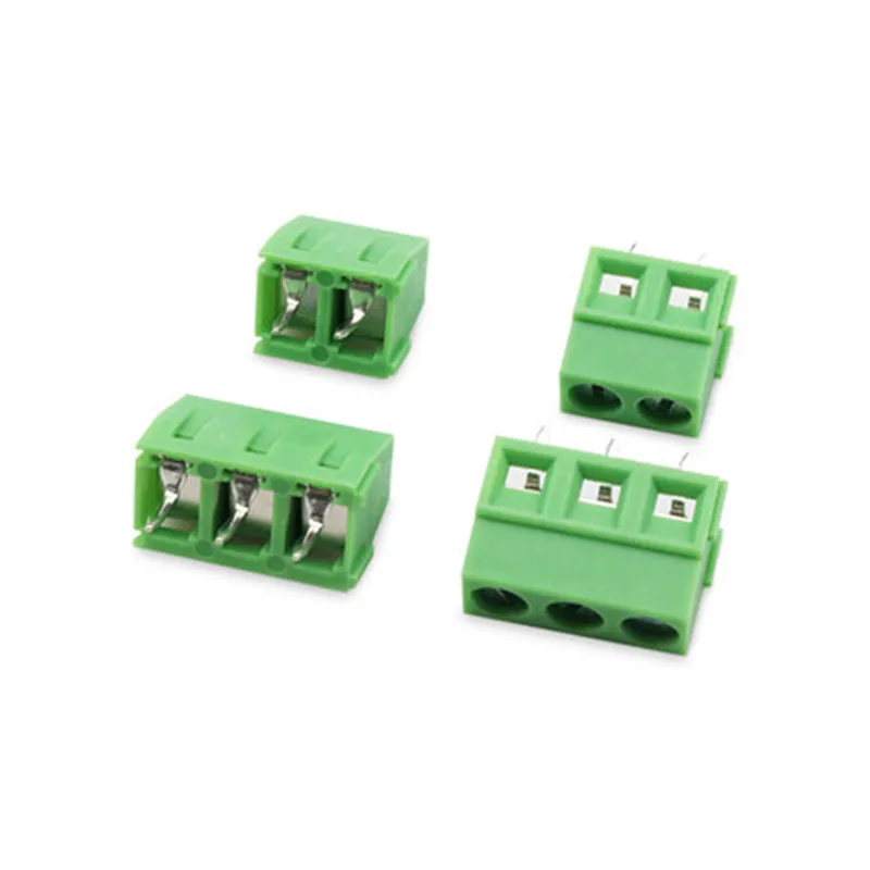 100pcs screw-type PCB terminal EX/KF127-2P 3P can splice the green terminal of the terminal with a foot distance of 5.0mm