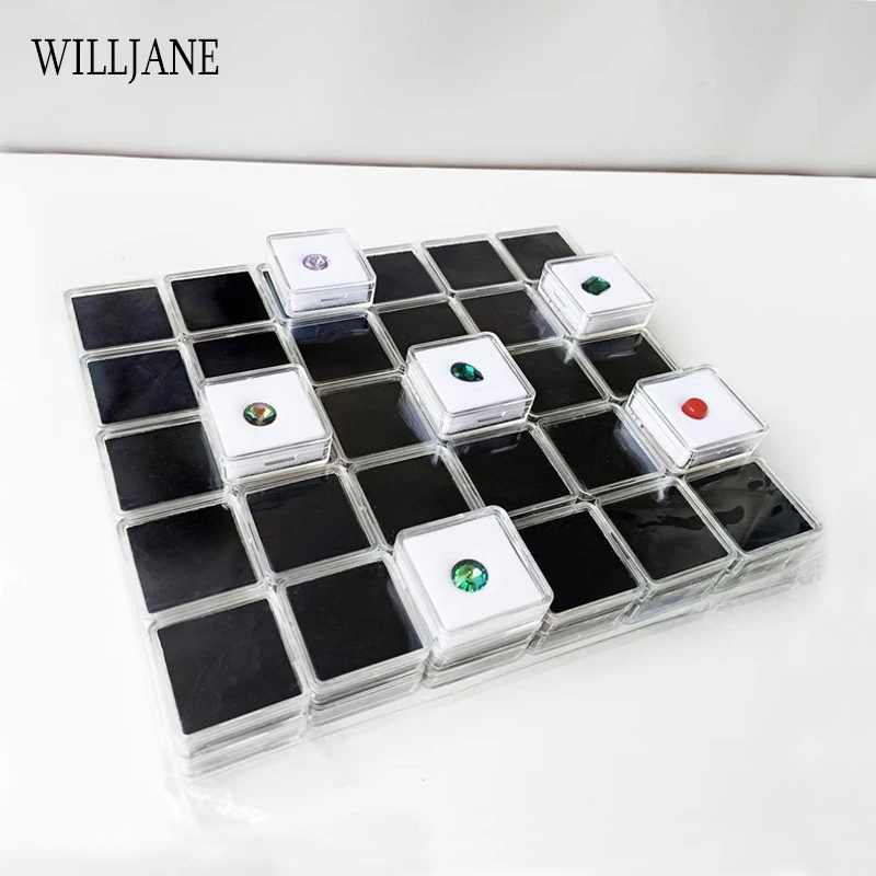 

Transparent Loose Diamond Storage Box Wholesale Lot Gemstone Packaging Sponge Gem Holder Pendant Bead Display Organizer Showcase