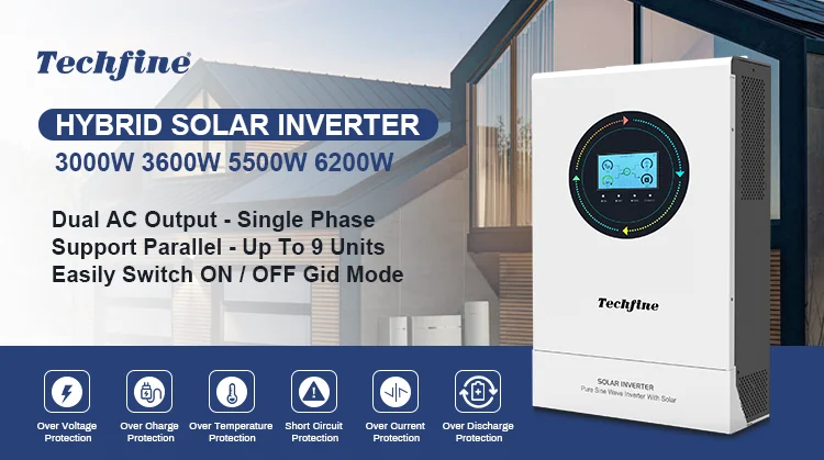 3KW 3000W 48V 24V DC 220V 230V Dual AC Pure Sine Wave Solar Inverter 100A MPPT On Off Grid Solar Hybrid Inverter Unit Pro