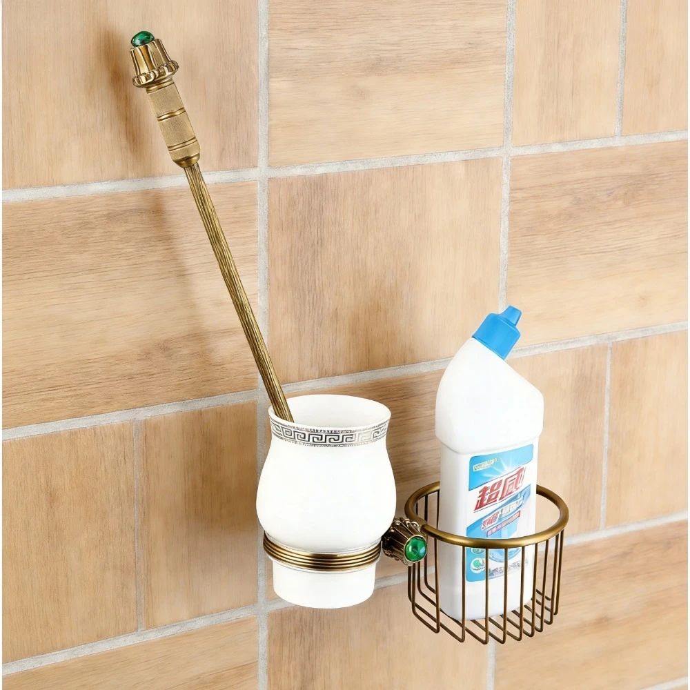 

Традиционный роскошный держатель для туалетной щетки повышает стиль ванной комнаты в европейском королевском стиле.