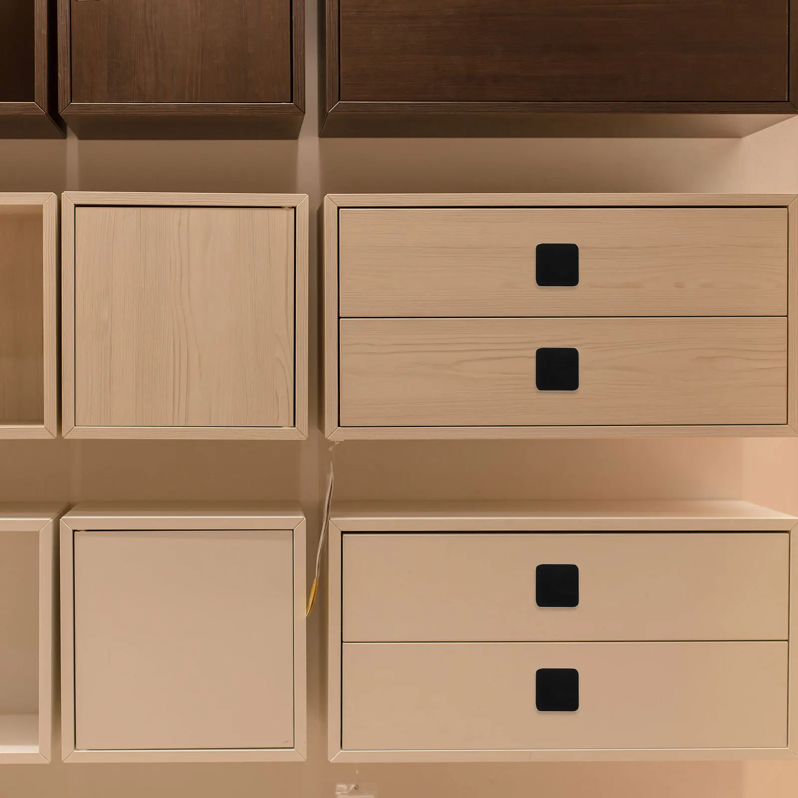 

4Pcs Aluminum Cabinet Knobs Smooth Finish Square Drawer Pulls for Cabinet Wardrobe Door Furniture Easy Installation Hardware